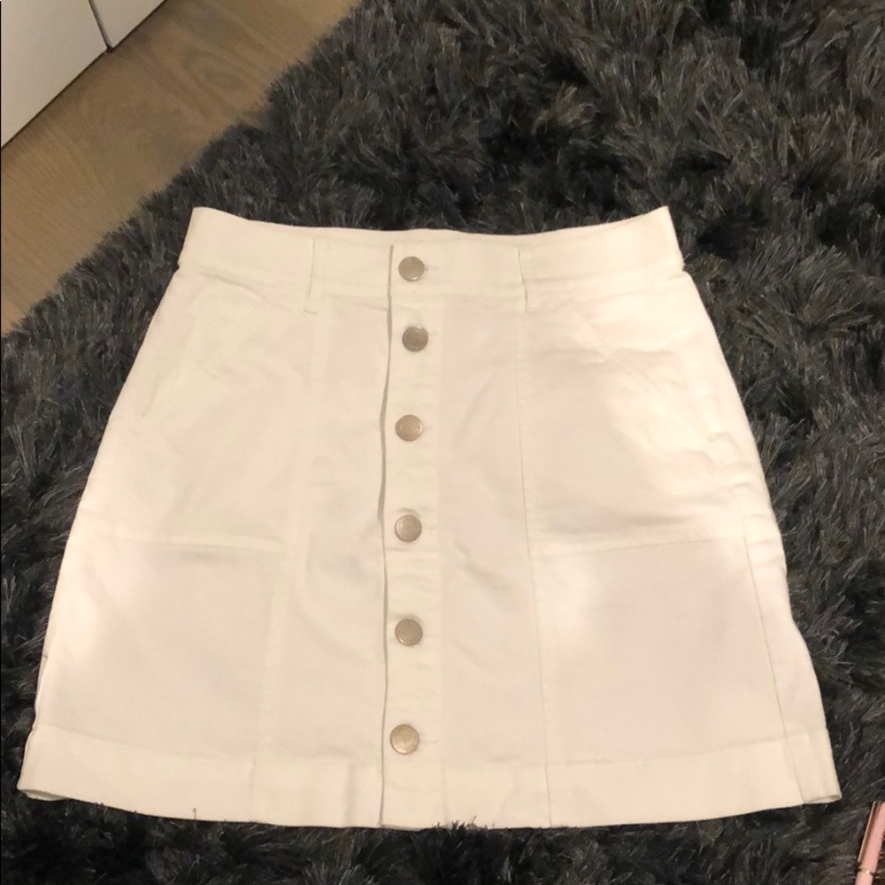 Loft white jean skirt